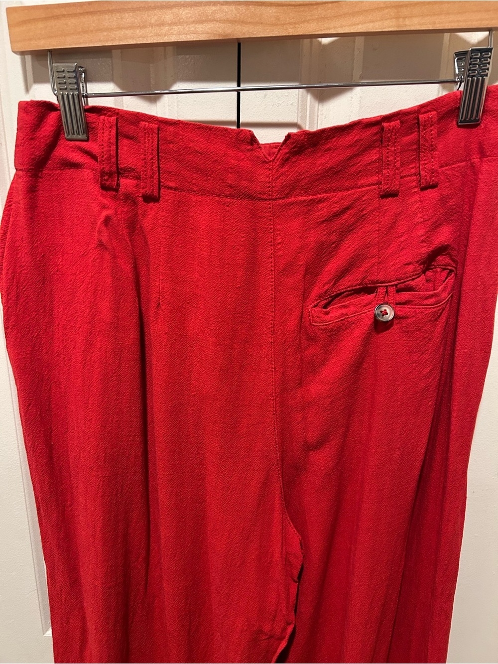 Free People Calla Pleated Trousers Linen Blend Red , size 4 - Picture 7 of 10